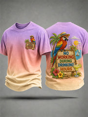 Men's No Working During Drinking Hours Print Casual Tee gracestitchs