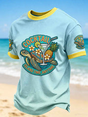 Men's I'm Retired It's "Cocktail Island Time, Always Ready" Short Sleeve T-shirt