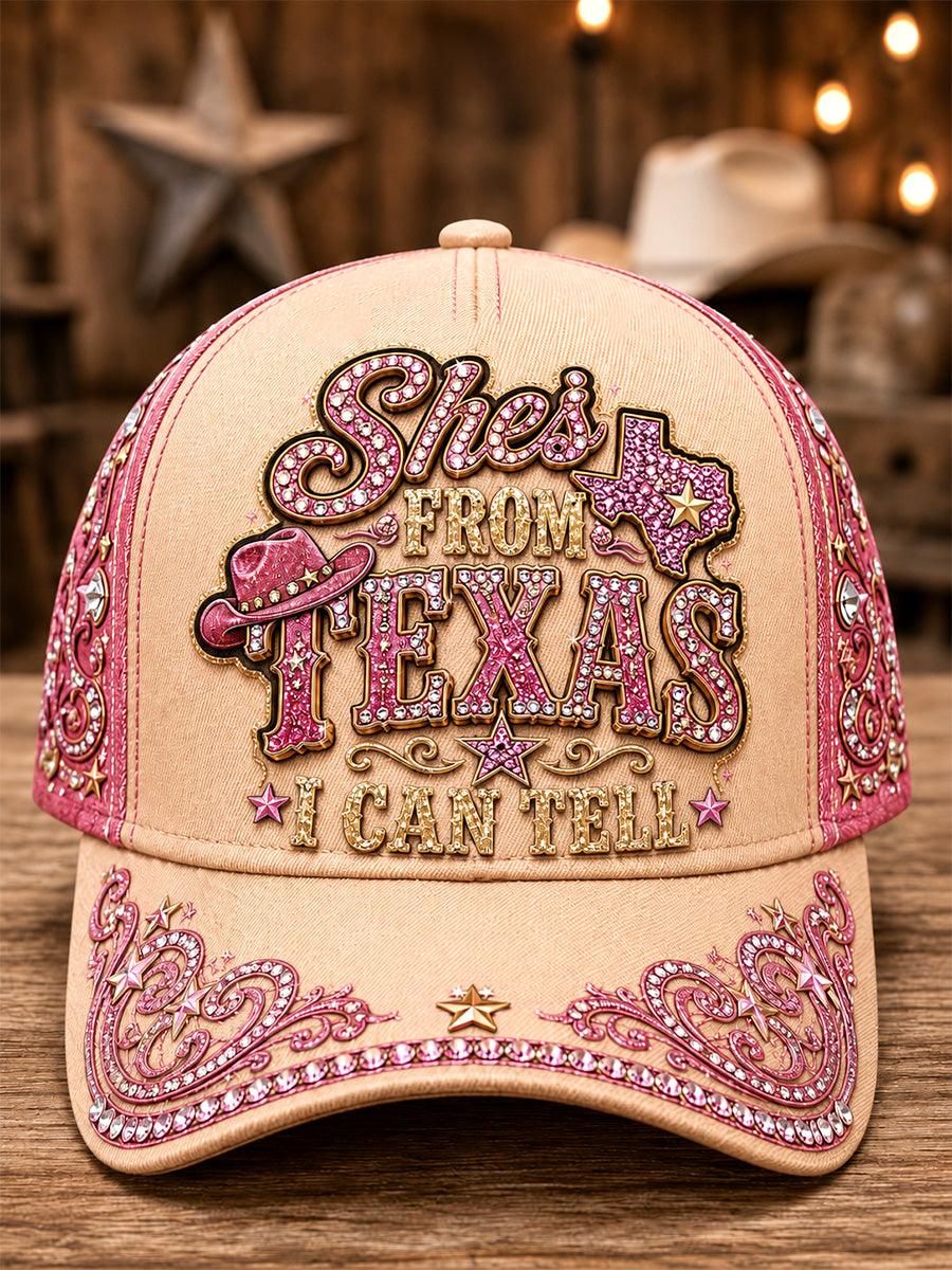 Unisex She's From Texas I Can Tell Print Hat gracestitchs