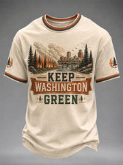 Men's Pray For Spokane Complex Fire Print Casual Tee gracestitchs