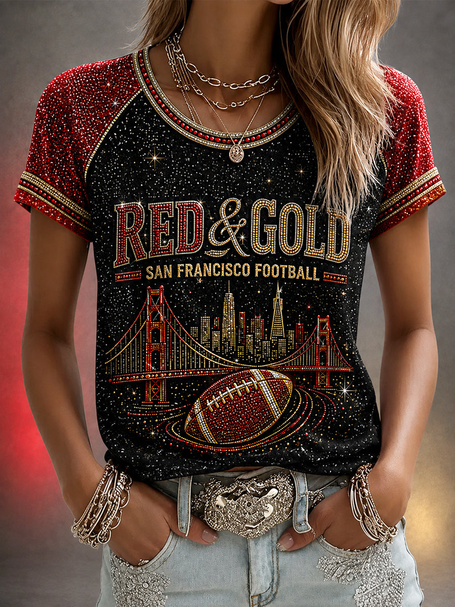 Women's Football Gameday Gift For Football Fans Casual Tee gracestitchs