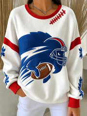 Women's Football Lover Buffalo Print Sweatshirt gracestitchs