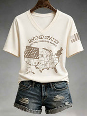 Women's United States Without Illegal Aliens V-Neck Tee