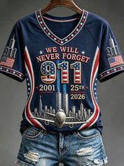 Women's We Will Never Forget 9 11 September 11 T-shirt gracestitchs