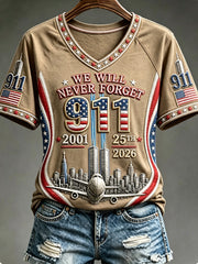 Women's We Will Never Forget 9 11 September 11 T-shirt gracestitchs