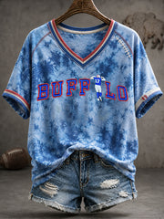Women's Football Lover Bulls BUF Art Printed T-shirt gracestitchs