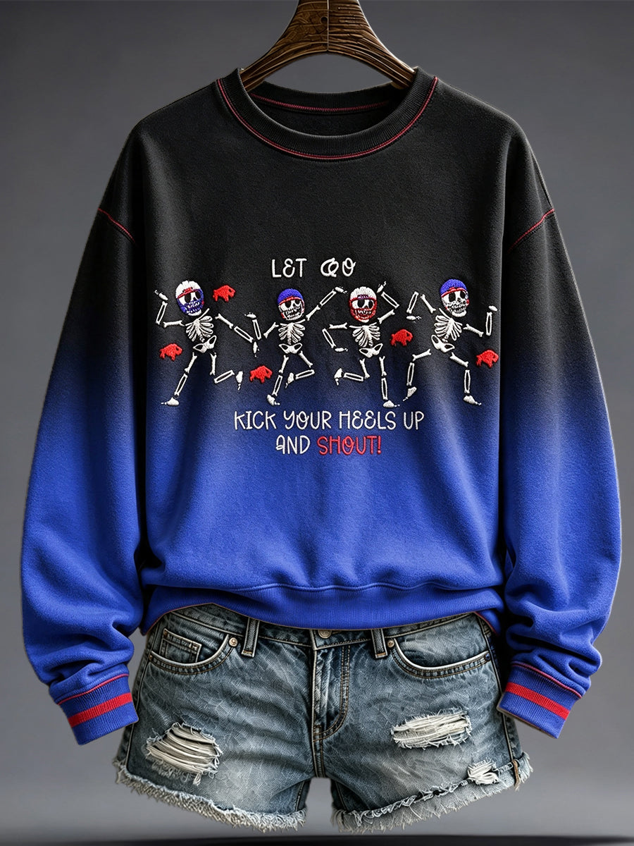Women's Football Lover Bulls BUF Art Printed Sweatshirt gracestitchs