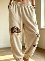 Women's Cute Dog Pattern Printed Casual Sweatpants gracestitchs