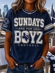 Women's Sundays Are For Dem Boyz Football Short-sleeved T-shirt gracestitchs