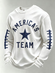 Men's American's Team Waffle Long Sleeve T-Shirt gracestitchs