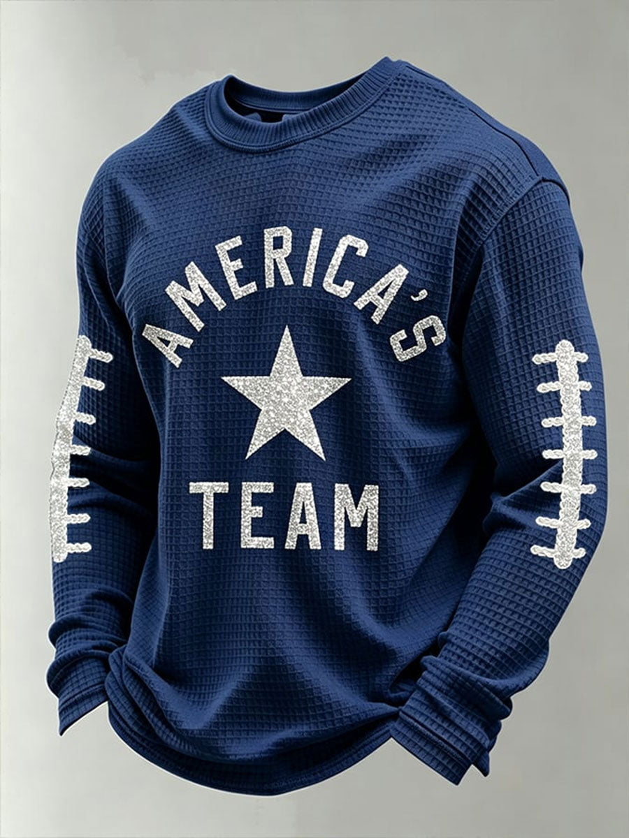 Men's American's Team Waffle Long Sleeve T-Shirt gracestitchs