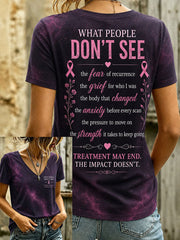 Women's Breast Cancer Awareness Graphic Casual T-Shirt gracestitchs