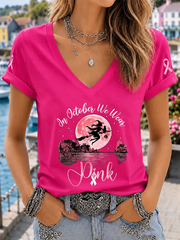 Women's In October We Wear Pink Short-sleeved T-shirt gracestitchs