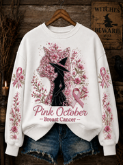Women's Pink October Breast Cancer Regular Sweatshirt gracestitchs