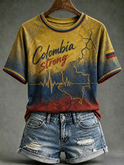 Women's Colombia Strong Printed T-shirt gracestitchs