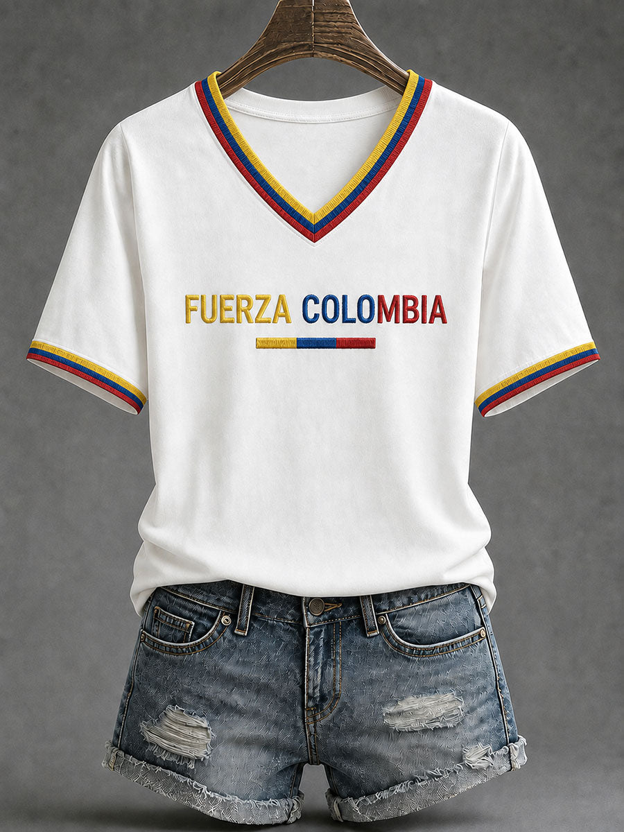 Women’s Fuerza Colombia Printed Casual T-Shirt gracestitchs