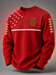 Men's Football Gameday Gift For Football Fans Casual Waffle Long Sleeve T-Shirt gracestitchs