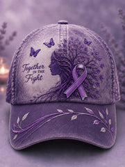 Unisex Purple Flora Art Print Hat gracestitchs