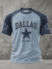 Men's Dallas Football Print Casual T-Shirt gracestitchs