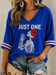 Women's Football Lover Buffalo Print V-Neck Tee gracestitchs