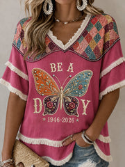 Women's Country Music Lover Floral Art Printed Tops