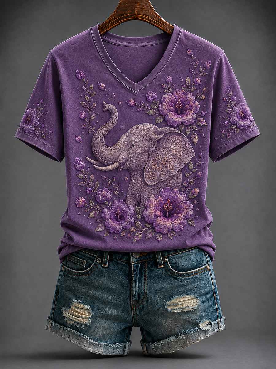 Women's Alzheimer's disease Printed V-neck T-shirt