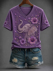 Women's Alzheimer's disease Printed V-neck T-shirt
