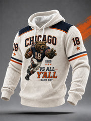 Men's Chicago VS All Y'all Football Gameday Gift For Football Fans Casual Waffle Hoodie gracestitchs