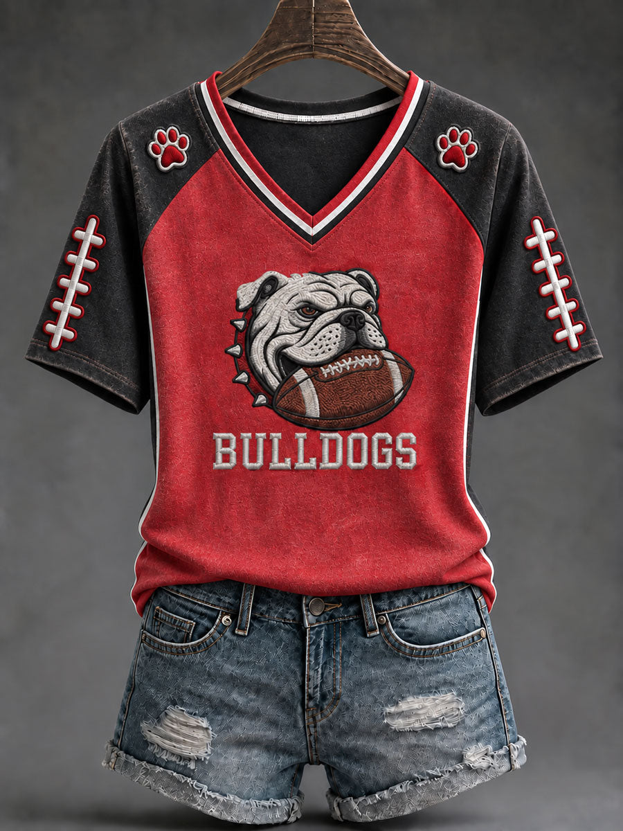 Women's Game Day Football Printed Casual T-Shirt gracestitchs