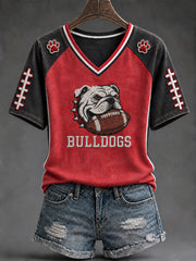 Women's Game Day Football Printed Casual T-Shirt gracestitchs