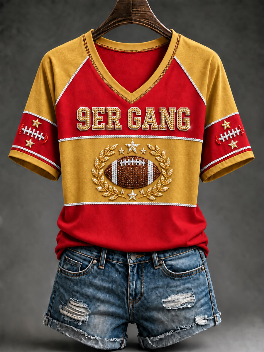 Women's Football Gameday Gift For Football Fans Short Sleeve T-shirt gracestitchs