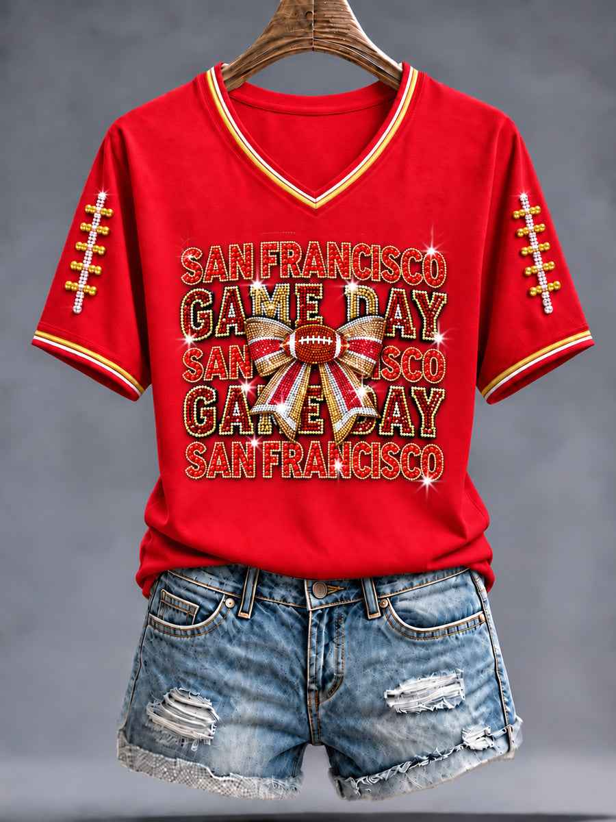 Women's Football Gameday Gift For Football Fans Short Sleeve T-shirt