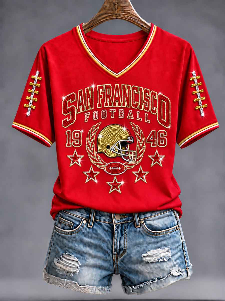 Women's Football Gameday Gift For Football Fans Short Sleeve T-shirt