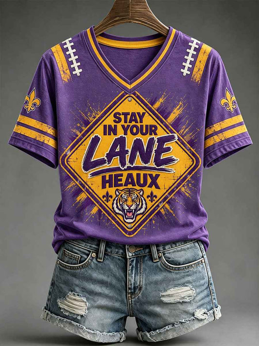 Women's "STAY IN YOUR LANE, HEAUX" V-neck T-shirts
