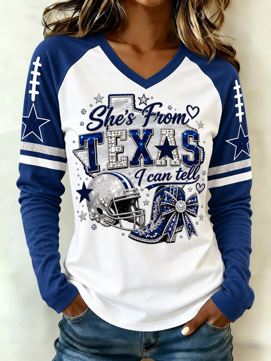 Women's Football Gameday Gift For Football Fans Casual Long Sleeve Shirt gracestitchs