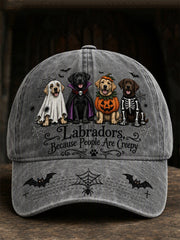 Unisex Labradors Because People Are Creepy Halloween Dogs Print Cap gracestitchs