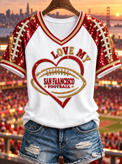 Women's V-neck off-shoulder short-sleeved T-shirt gracestitchs