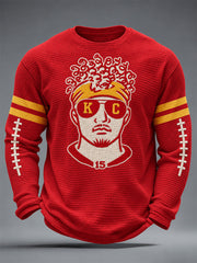Men's Football Gameday Gift For Football Fans Waffle Long Sleeve T-Shirt gracestitchs