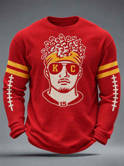 Men's Football Gameday Gift For Football Fans Waffle Long Sleeve T-Shirt