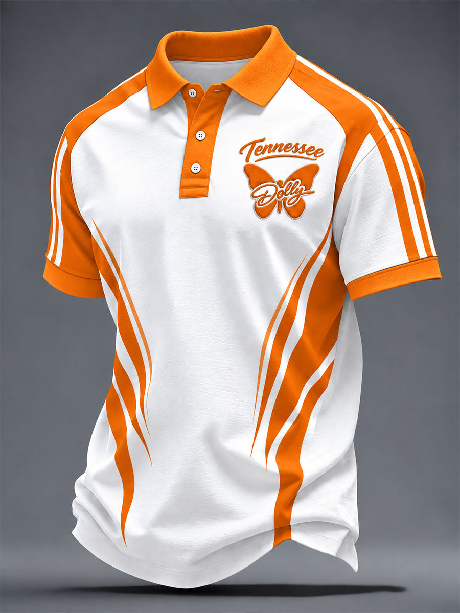Men's Game Day Football Printed Casual Polo Shirt gracestitchs