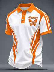 Men's Game Day Football Printed Casual Polo Shirt gracestitchs