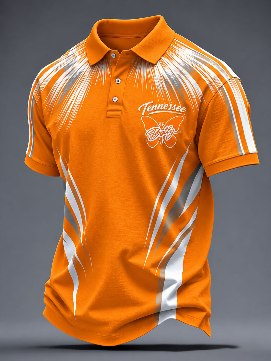 Men's Game Day Football Printed Casual Polo Shirt gracestitchs