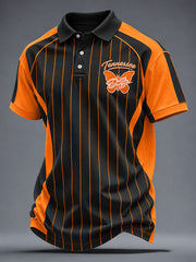 Men's Game Day Football Printed Casual Polo Shirt gracestitchs