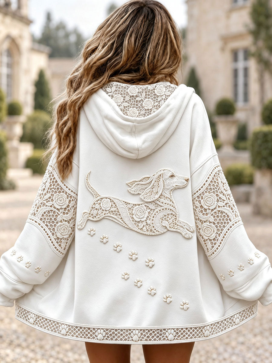 Women's Floral Dachshund Jackets gracestitchs