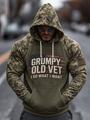 Men's Veterans Day Camouflage Print Casual Hoodie gracestitchs
