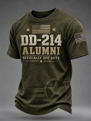 Men's Veterans Day DD-214 Alumni US Flag Print Casual Tee gracestitchs