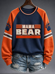 Women's Chicago Football Lover Bear Art Printed Sweatshirt gracestitchs