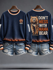 Women's Chicago Football Lover Bear Art Printed Sweatshirt gracestitchs
