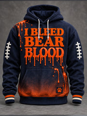 Men's Chicago Football Lover Bear Art Printed Hoodie gracestitchs