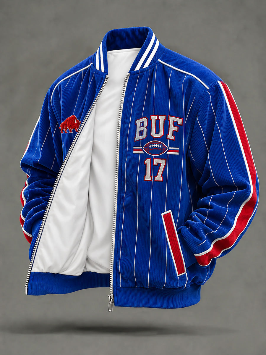 Men's Football Lover Buffalo Print Casual Jacket gracestitchs